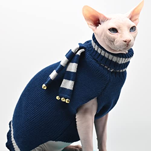 Sphynx Katzenkleidung, Glockenringe, Pullover, haarlose Katzenkleidung, Devon Kleidung, Katzenbekleidung für kleine Kätzchen und Hunde (Medium) von DUOMASUMI