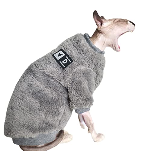 Warmer Haustierpullover Sphynx Katze Kleidung Mode Weiche Katzenbekleidung Komfort Verdickte Winter Sphinx Haarlose Katzenkleidung (L) von DUOMASUMI