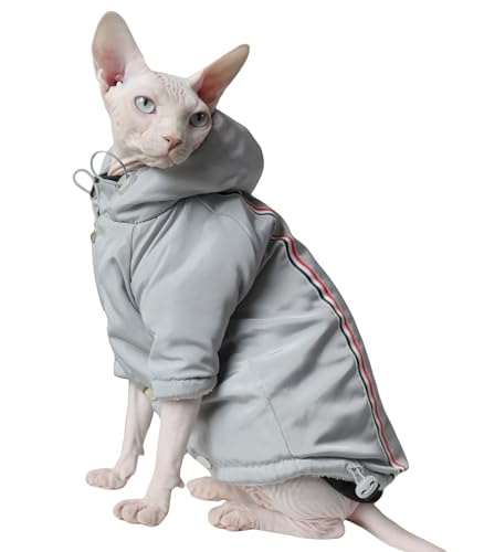 Winter-Katzenjacke, warm, dick, winddicht, für Sphynx-Katzen, Devon Rex-Katzen, kornische Katzen, kleine Katzen und Hunde, Größe XL von DUOMASUMI