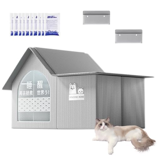 Pet Cooling House, Kühlhaus für Haustiere, Selbstkühlende Gelmatte für Haustiere, Kühlendes Haustier Katzenzelt Im Freien, Langanhaltendes Kühlendes Hundehaus, Natürliche Kühlung von DUOPAI