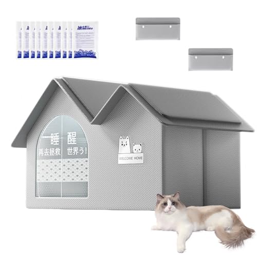 Pet Cooling House, Kühlhaus für Haustiere, Selbstkühlende Gelmatte für Haustiere, Kühlendes Haustier Katzenzelt Im Freien, Langanhaltendes Kühlendes Hundehaus, Natürliche Kühlung von DUOPAI