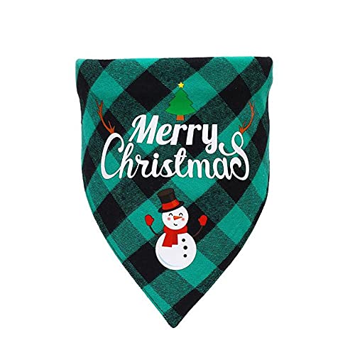 DUORUIMI Weihnachten Hund Bandana Dreieckstuch Baumwolle waschbar verstellbar Geschenk für Hunde Welpen Haustiere Plaid niedliches Muster von DUORUIMI