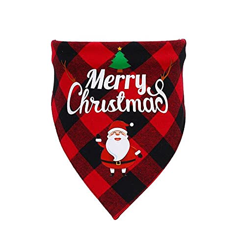 DUORUIMI Weihnachten Hund Bandana Dreieckstuch Baumwolle waschbar verstellbar Geschenk für Hunde Welpen Haustiere Plaid niedliches Muster von DUORUIMI