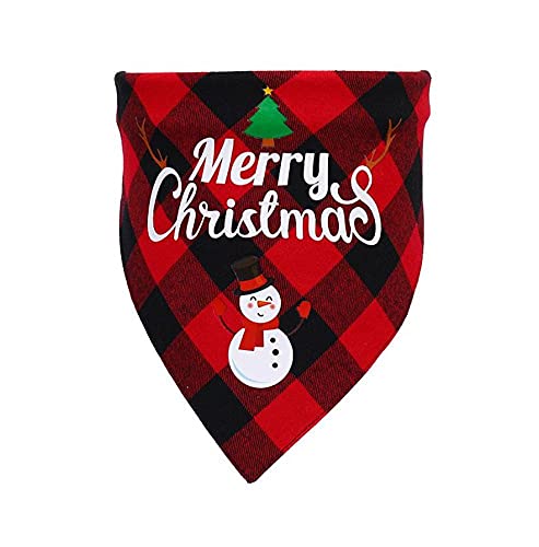 DUORUIMI Weihnachten Hund Bandana Dreieckstuch Baumwolle waschbar verstellbar Geschenk für Hunde Welpen Haustiere Plaid niedliches Muster von DUORUIMI