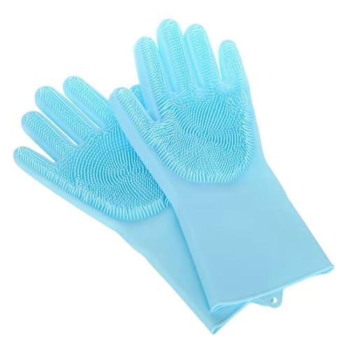 DURAGS Badehandschuhe für Haustiere, Katzen und Hunde zum Baden, Anti-Kratz- und Anti-Biss-Massagehandschuhe, Scheuerbürste. Badehandschuhe für Haustiere (Blau) von DURAGS