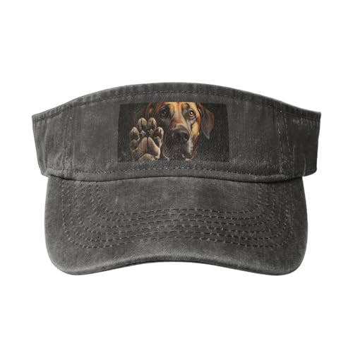 Hund Tier Haustier Pfotenabdruck Damen Gewaschener Denim Open Top Hut für Outdoor Dekorationen und den täglichen Gebrauch, Hund Tier Haustier Pfote, Einheitsgröße L von DURAGS