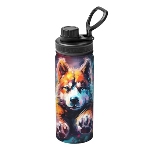 Isolierte Premium-Sport-Trinkflasche mit Hundepfoten-Motiv, vielseitiger Reisebecher und Edelstahlbecher von DURAGS