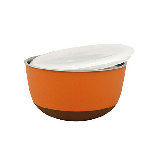 DUVO 7561207 Futterspender aus Stahl mit Deckel, 22,5 cm, 2900 ml, Orange von Duvo+