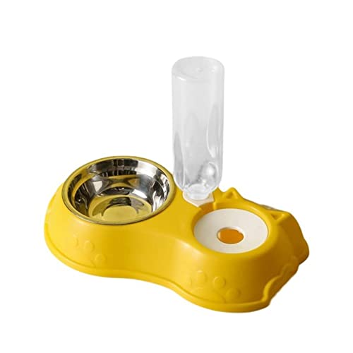 Futternapf Katze 500 ml Hundeschüssel Katze Fütterungsschale mit Hund Wasserflasche Automatische Trinkzeit Pet Bowl Katze Food Bowl Pet Edelstahl Doppel 3 Schüsseln Geneigter futternapf Katze (Size : von DUnLap