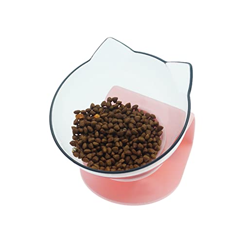 Futternapf Katze Anti-Rutsch-Doppelkatze-Schüssel Hundeschüssel mit Stand-Haustier-Fütterungskatze Wasserschüssel Katze Food-Haustierschüssel Hundehunder Geneigter futternapf Katze (Size : Pink Singl von DUnLap