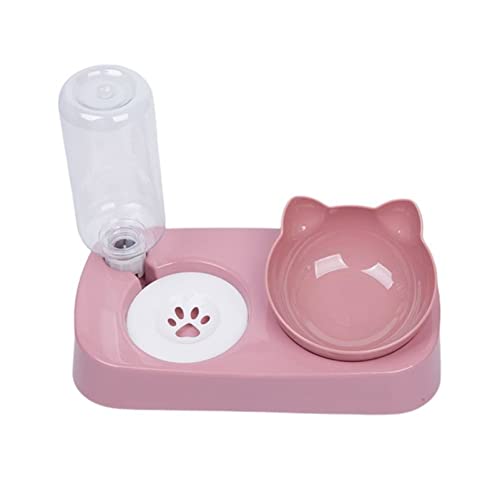 Futternapf Katze Automatische Wasserspenderschale Pet Katze Hund Nackenschutz Anti Umkömmling Haustiere Katze Hund Trinkschale Pet Produkt Geneigter futternapf Katze (Size : Pink) von DUnLap