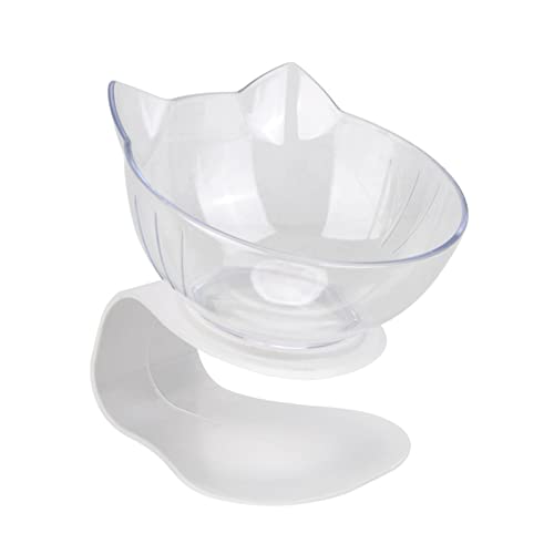 Futternapf Katze Durable Double Bowls Pet Food Water mit angehobenen Standschutz Gebärmutterhals rutschfeste Katzenschale Hundeschüssel Katze Hunde Geneigter futternapf Katze (Size : Transparent) von DUnLap