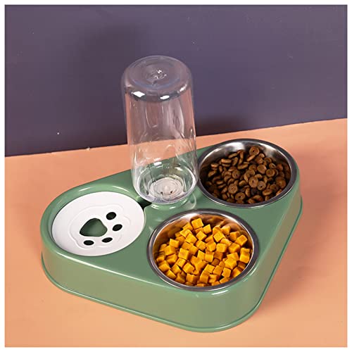 Futternapf Katze Haustierkatze-Schüssel Automatischer Hundeförderer 50 0ml Hund Wasserflasche Katze Food Bowl Pet Edelstahl Doppelschale 3 Schüsseln Katze Zubehör Geneigter futternapf Katze (Color : von DUnLap