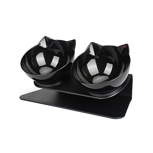 Futternapf Katze Katze Double Bowl Kätzchen Schüssel Hundeschüssel Transparent Material rutschfeste Lebensmittelschüssel mit Schutzhaut Zervix Rücken Katze Zubehör Geneigter futternapf Katze (Size : von DUnLap