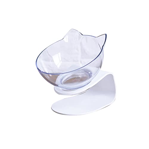 Futternapf Katze Katzenschalen Hunde Katze Fütterungsschale mit angehobener Ständer for Katzen Doppelschüssel Katzen Food Bowls Water Bowls Pet Supplies Geneigter futternapf Katze (Size : Transparent von DUnLap