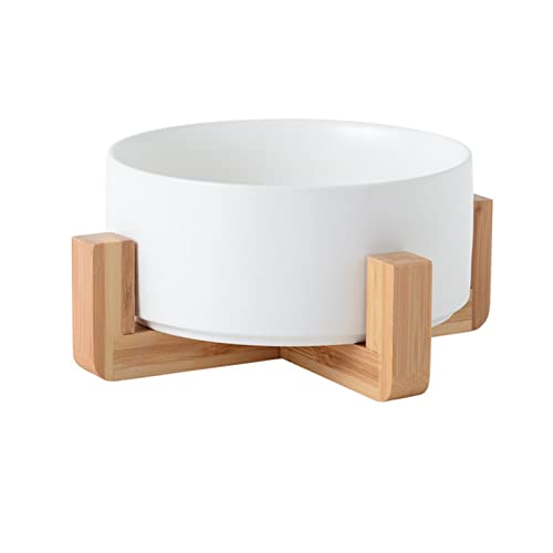 Futternapf Katze Keramik Haustierschüssel Katze Welpen Fütterung liefert Doppel Pet Bowls Hundefutter Wasserzufuhr Hund Zubehör Durable Mehrfarbige Option Geneigter futternapf Katze (Color : White up von DUnLap