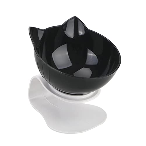 Futternapf Katze rutschfeste Haustierschalen for Katzen Food Cat Water Bowl Double Cat Bowl Dog Bowl Pet Fütterung Katze Hunde Schutz Zervix Geneigter futternapf Katze (Size : Black) von DUnLap