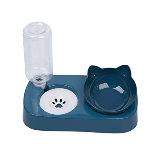 Futternapf katze Haustier Hund Katze Schüssel mit Wasserflasche Automatische Haustier Trinkschale Katze Lebensmittelschüssel Outdoor Portable Pet Welpen Fütterung Lieferungen Geneigter futternapf katz von DUnLap