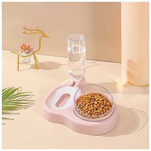 Futternapf katze Haustierkatze Schüssel Automatische Zuführung Hund Katze Lebensmittelschüssel mit Wasserbrunnen Doppelschale Trinken Erhöhte Ständer Dish Bowls for Katzen Geneigter futternapf katze ( von DUnLap