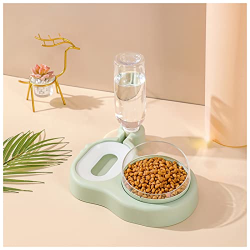 Futternapf katze Haustierkatze Schüssel Automatische Zuführung Hund Katze Lebensmittelschüssel mit Wasserbrunnen Doppelschale Trinken Erhöhte Ständer Dish Bowls for Katzen Geneigter futternapf katze ( von DUnLap