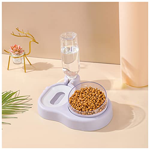 Futternapf katze Haustierkatze Schüssel Automatische Zuführung Hund Katze Lebensmittelschüssel mit Wasserbrunnen Doppelschale Trinken Erhöhte Ständer Dish Bowls for Katzen Geneigter futternapf katze ( von DUnLap