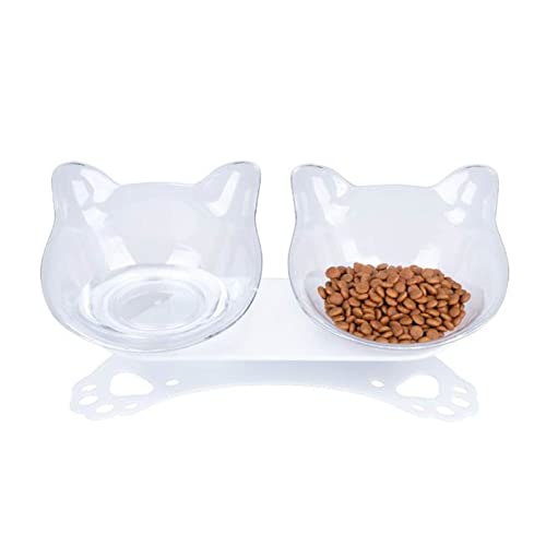 Futternapf katze Rutschfeste katze schüssel transparent durable haustier doppelschüsseln mit ergriffenen stand for katzen hund fahrzeug federgut trinken wasser schüssel Haustiere liefert Geneigter fut von DUnLap