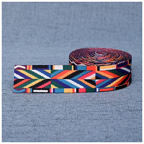 Gurtband Baumwolle 5 Yards Breite 25mm Gurtband Yoga Gürtelband Strap Seil Hund Pet Halsband Leine Harness Rucksack Tasche Kleidungsstück Nähen DIY. Zubehörteil Leinwandrolle(Size:Rainbow Ethnic Style von DUnLap