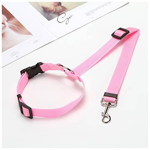 Seil Haustier Haustier Hund Auto Sicherheitsgurt Einstellbare Bleileine Kabelbaum for kleine Hunde Kätzchen liefert Haustier Zubehör Welpensitz Bleileine Haustierleine Mit (Size : Pink) von DUnLap