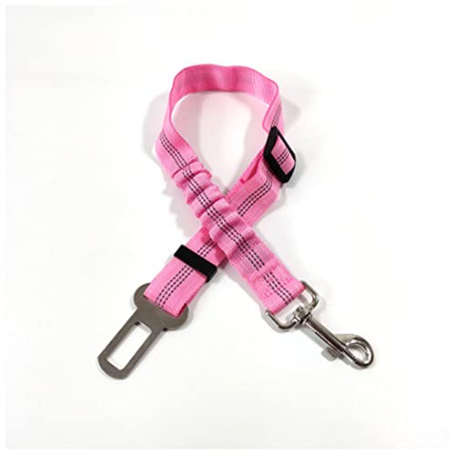 Seil Haustier Haustier liefert Hundekatze Auto Sitzgürtel Bleileine Nylon Sterbar for Pitbull Welpen Kätzchen Katze Teddy Pet Zubehör Reiseclip Haustierleine Mit (Color : Pink, Size : 45-72cm Width von DUnLap