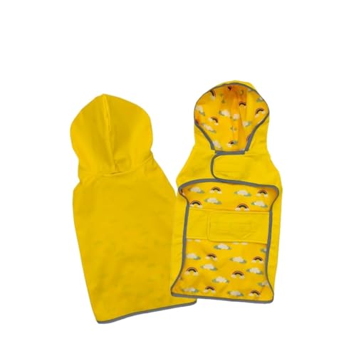 Hunderegenmantel mit Kapuze, wasserdichte Hundejacke, leichte Regenbekleidung for kleine und mittelgroße Hunde, verstellbarer Haustierponcho mit Knopf, perfekt for Spaziergänge bei Regen und Schnee, l von DVERFSWEV-GH