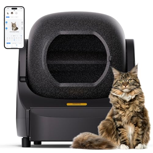 Selbstreinigende Katzentoilette, DVPETS 89,5 l, extra große automatische Katzentoilette mit Matte für mehrere Katzen, integrierter Sicherheitsschutz/selbst entwickelte APP-Steuerung/Geruchskontrolle, von DVPETS