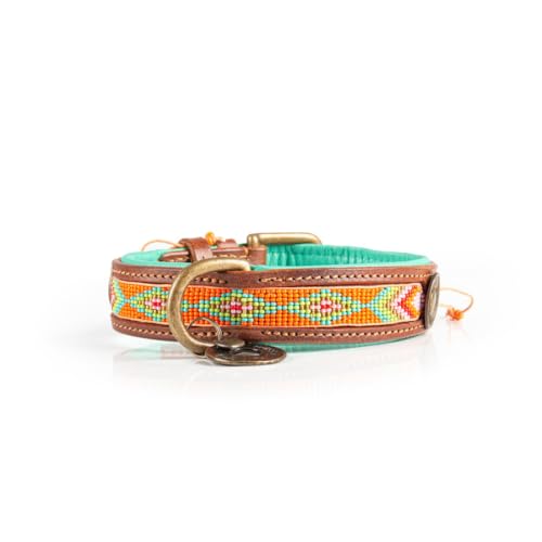 DWAM Dog with a Mission – Hundehalsband - Verstellbar - Weichem Leder – Orange – L – Leder – Halsumfang zwischen 38–47 x 2,5 cm – Tiger Lily von DWAM Dog with a Mission