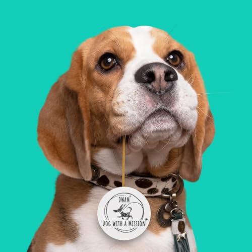 DWAM Dog with a Mission – Hundehalsband - Verstellbar - Weichem Leder – Tierdruck Grün – M – Leder – Halsumfang zwischen 32–39 cm x 2,5 cm – Ivy von DWAM Dog with a Mission