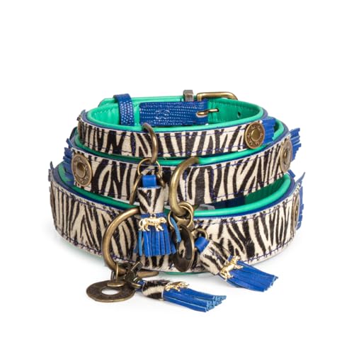 DWAM Dog with a Mission – Hundehalsband - Verstellbar - Weichem Leder – Tierdruck - Zebra – L – Leder – Halsumfang zwischen 38–47 x 2,5 cm – Dandy von DWAM Dog with a Mission