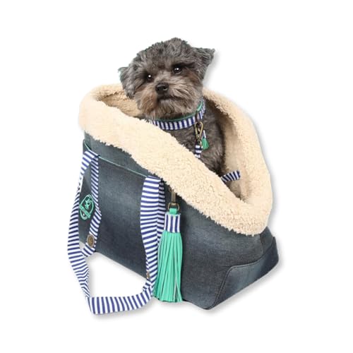 Dog with a Mission - Hundetragetasche | Hundetasche | Hundetragetasche | Tier-Tragetasche | Tasche | Mr Cruise - Blau - Weiß - Einheitsgröße - 33 x 41 x 21cm von DWAM Dog with a Mission