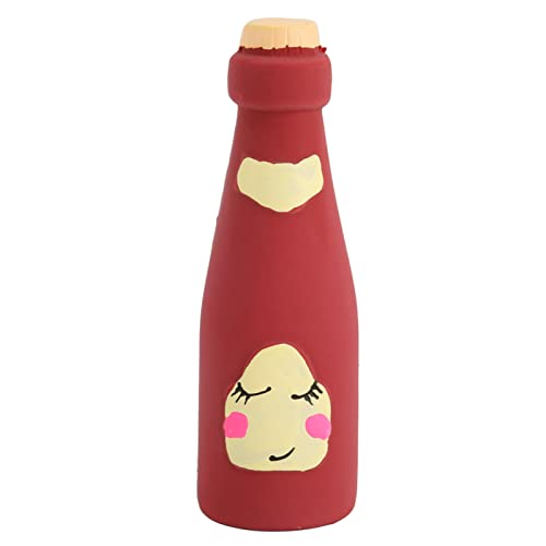 DWENGWUN Weinflaschen-Quietschspielzeug für Hunde, süß, sicher und tragbar für kleine und mittelgroße Hunde (Red Wine Bottle) von DWENGWUN
