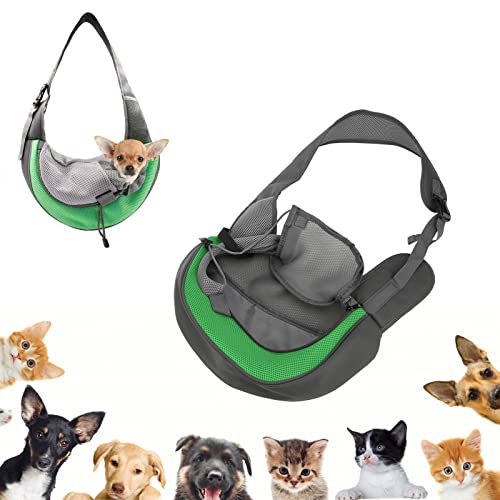 Tragbare Messenger-Umhängetasche für Haustiere | Atmungsaktive Mesh-Tragetasche für Katzen und Hunde für Reisen, Wandern und Outdoor-Aktivitäten | Bequem, sicher und stilvoll (L) von DWENGWUN