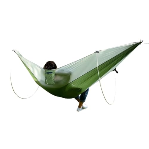 DWZXL Hängematte Anti-Überschlag-Pole-Hängematte, Outdoor-Camping, Einzel-Doppelt, Vergrößert, Verdickt, Fallschirmtuch, Camping-Hängematte Outdoor Hängematte(Gray,B) von DWZXL