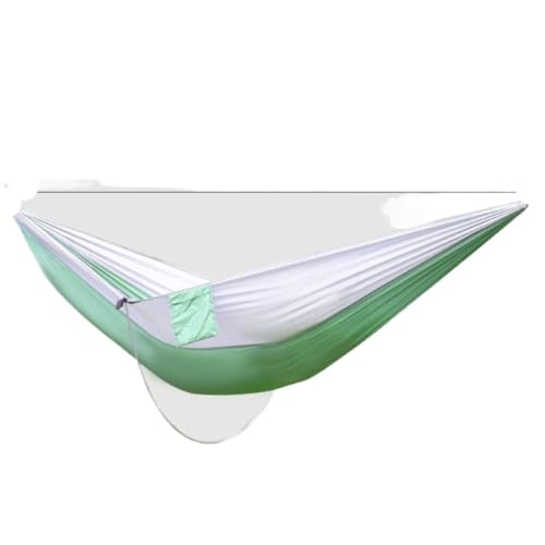 DWZXL Hängematte Anti-Überschlag-Pole-Hängematte, Outdoor-Camping, Einzel-Doppelt, Vergrößert, Verdickt, Fallschirmtuch, Camping-Hängematte Outdoor Hängematte(Green,A) von DWZXL