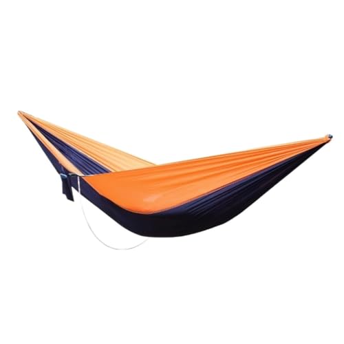 DWZXL Hängematte Anti-Überschlag-Pole-Hängematte, Outdoor-Camping, Einzel-Doppelt, Vergrößert, Verdickt, Fallschirmtuch, Camping-Hängematte Outdoor Hängematte(Orange,A) von DWZXL