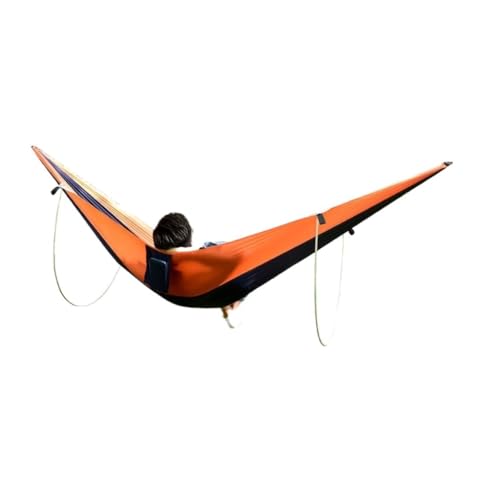 DWZXL Hängematte Anti-Überschlag-Pole-Hängematte, Outdoor-Camping, Einzel-Doppelt, Vergrößert, Verdickt, Fallschirmtuch, Camping-Hängematte Outdoor Hängematte(Orange,B) von DWZXL