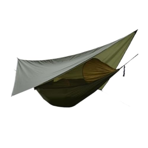 DWZXL Hängematte Baldachin Moskitonetz Hängematte Set Zelt Fallschirm Tuch Camping Automatische Anti-mücken Moskito Net Hängematte Outdoor Hängematte(Green) von DWZXL