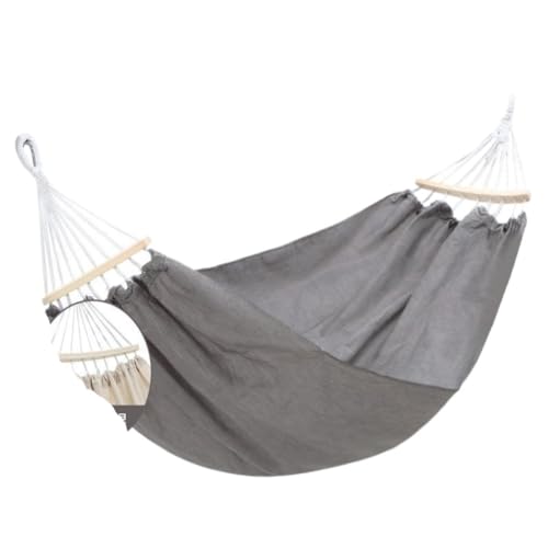 DWZXL Hängematte Beige Hängematte Outdoor Swing Sommer Camping W Anti-Rollover Home Indoor Einzel-Doppel-Schlafsaal for Erwachsene Outdoor Hängematte(Gray,D) von DWZXL