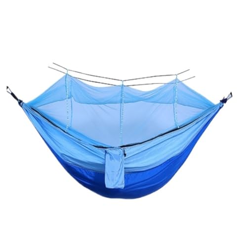 DWZXL Hängematte Camping-Hängematte Im Freien, Schaukel for Erwachsene, Drinnen, Studentenwohnheim, Picknick, Camp, Einzelne Anti-Rollover-Hängematte Outdoor Hängematte(Blue) von DWZXL