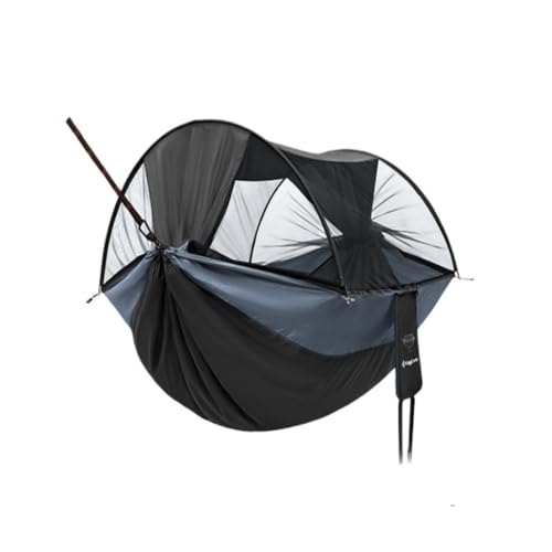 DWZXL Hängematte Explorer-Hängematte, Outdoor-Campingschaukel, Überschlagschutz, Anti-Mücken-Schlafsaal, Erwachsene, Doppelt, Ultraleicht Outdoor Hängematte(Black) von DWZXL