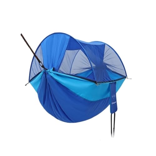 DWZXL Hängematte Explorer-Hängematte, Outdoor-Campingschaukel, Überschlagschutz, Anti-Mücken-Schlafsaal, Erwachsene, Doppelt, Ultraleicht Outdoor Hängematte(Blue) von DWZXL