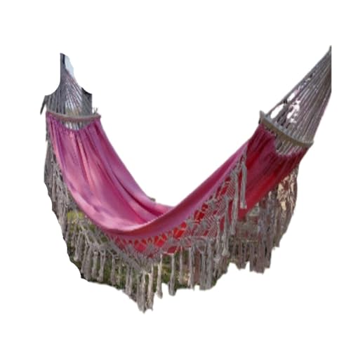 DWZXL Hängematte Hängematte Outdoor Camping Anti-Rollover Outdoor Camping Schaukel Verdickte Leinwand Freizeit Ethnische Prinzessin Stil Outdoor Hängematte(Pink) von DWZXL