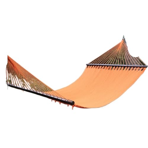 DWZXL Hängematte Karibische Hängematte, Super Tragkraft, Tragbar, Innen, Außen, Camping, Einzel- Und Doppelhängematte Outdoor Hängematte(Orange) von DWZXL