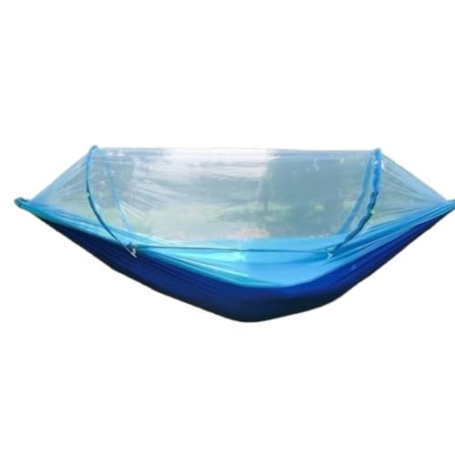 DWZXL Hängematte Outdoor Camping Anti-Rollover Swing Ultraleichte, Atmungsaktive Anti-Moskitonetz-Bett-Sonnenschutz-Camping-Hängematte Outdoor Hängematte(Blue) von DWZXL