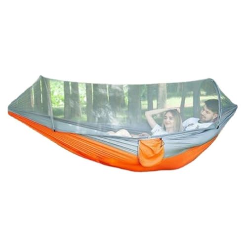 DWZXL Hängematte Outdoor Camping Anti-Rollover Swing Ultraleichte, Atmungsaktive Anti-Moskitonetz-Bett-Sonnenschutz-Camping-Hängematte Outdoor Hängematte(Orange) von DWZXL